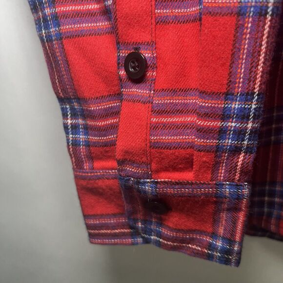 Angry Orchard Hard Cider Button Up Flannel Shirt Mens Size L Large Plaid Red - Picture 5 of 8